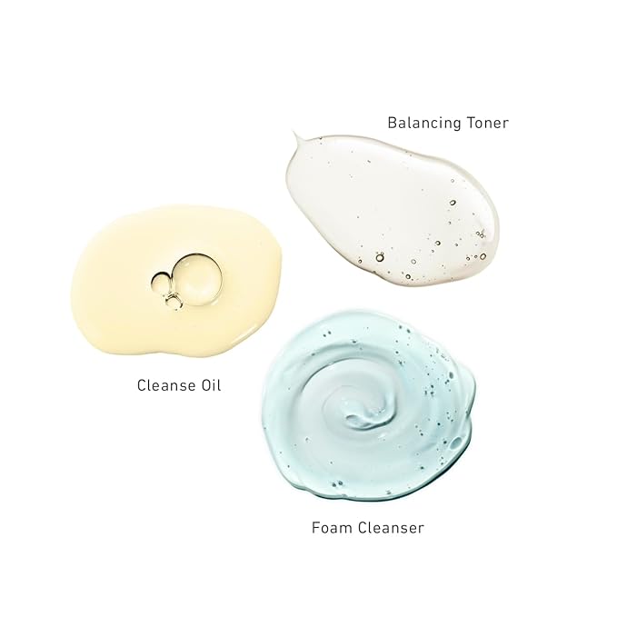 AbsoluteJOI Double Cleansing Kit in TSA Compliant Travel Size Bottles (20 ml). Three products included - Make Up Removal Cleansing Oil, Foaming Facial Cleanser & Aloe Face Toner