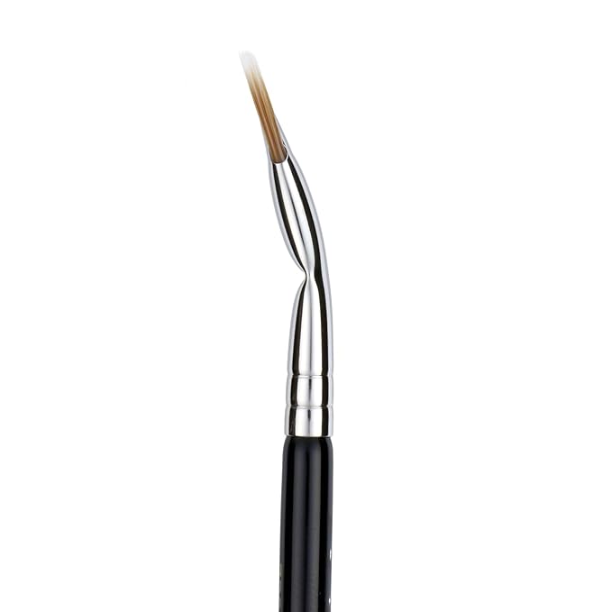 Bdellium Tools Professional Makeup Brush - Maestro Series 728 Double-ended Bent Lash Fan and Spoolie - With All-Vegan Synthetic Fibers, For Achieving Clean, Clump-free Mascara Application (Black, 1pc)