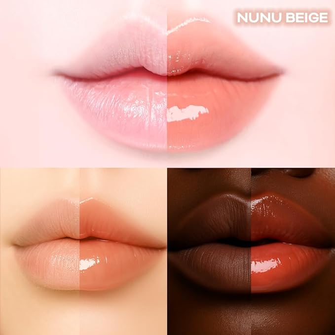 KEYBO Melting Change Plumping Lip Balm – Hydrating Glossy Tinted Lip Plumper, Non-Sticky MLBB Balm for Smooth, Natural Volume – Moisturizing K-Beauty Lip Treatment (01. Nunu Beige)