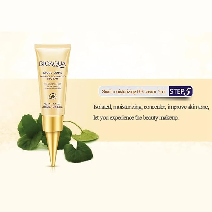 BIOAQUA Snail Mucus Skin Moisturizing Eye Toner Essence BB Cream 5pcs Set Gift Box