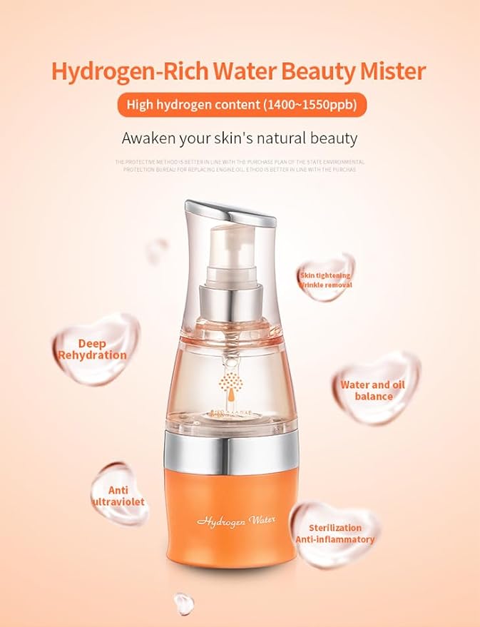 Hydrogen-Rich Water Beauty Mister,Hydrogen Water Spray Sprayer Face Mist Mister,1400-1550ppm Hydrogen Content