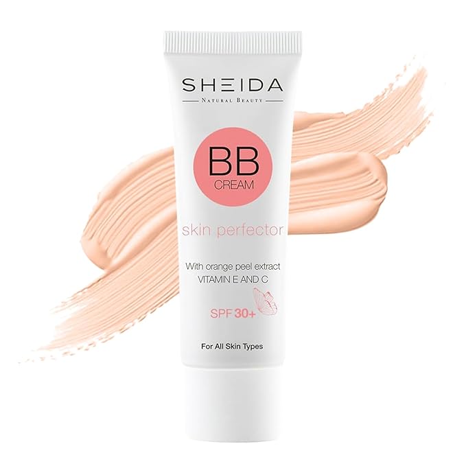 Sheida BB Cream with SPF 30+, Hydrating Daily Tinted Day Cream, Natural Finish, Buildable Light Coverage, 24h Moisture, Vitamin C & E for Even Skin Tone and Radiant Look – 50 ml (Extra Light)