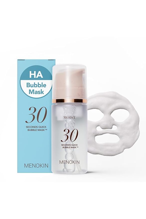 MENOKIN 30 Seconds Quick Bubble Mask [MOIST] - [Hyaluronic Acid] in Micro-bubbles, 8 Types for 96% Moisture Improvement, Deep Hydration, Niacinamide, Korean Skin Care Essential, 70 Uses, 3.21 fl.oz