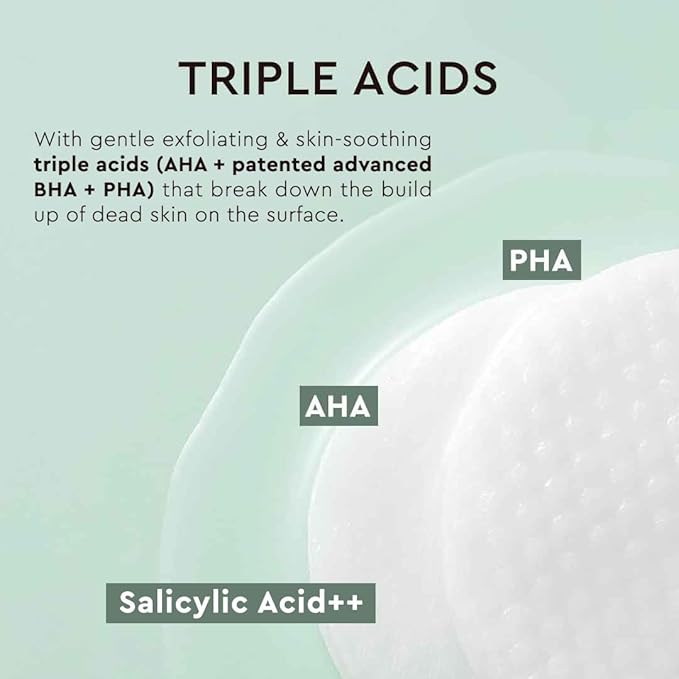 The Face Shop Tea Tree Toner Pads - Improve Uneven Skin Tone, Pore Minimizer - Exfoliating Dual Sided Toner Pad - AHA, BHA, PHA, Hyaluronic Acid - Cotton Facial Pad - Korean Toner - Korean Skin Care