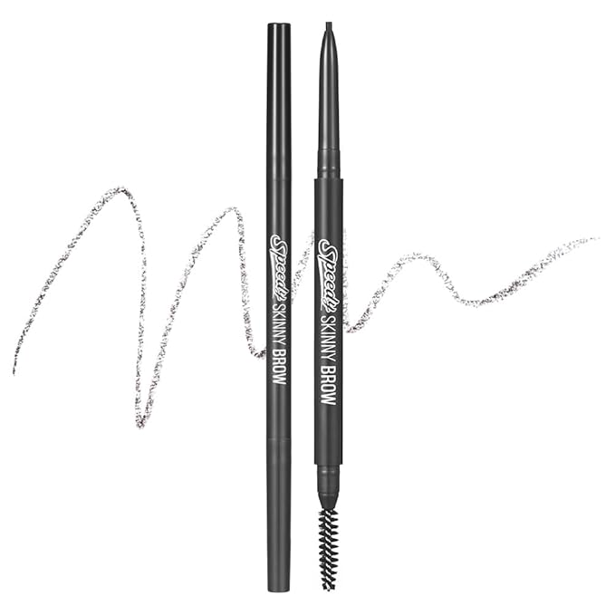 PERIPERA Speedy Skinny Brow (01 Gray Brown),1.5mm Precise Eyebrow Pencil, Dual-Sided Fine Tip Shades, Define Fills Brow Make up, K Beauty, Korean Make-up