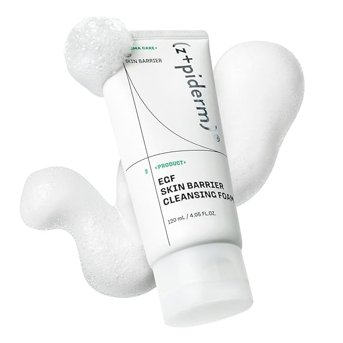 Zipiderm EGF Skin Barrier Intensive Hydration Set – Cleansing Foam + Cream Toner + Hydro Ampoule + Intensive Cream, Korean 4-Step Deep Hydration & Barrier-Repair Routine for Dry & Sensitive Skin
