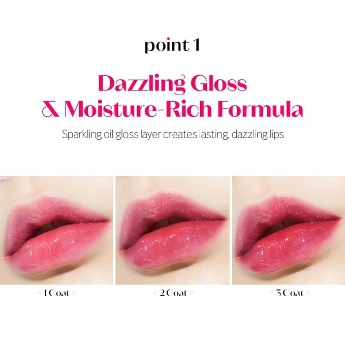 ETUDE Dear Darling Oil Tint #6 Pink Oil (0.14 fl.oz) | High Moisturizing and Strong Hydrating Lip Oil/Lip Gloss | Smooth and Moist Lips | Non-Sticky Lip Oil Tint For Dry Lips | K-beauty