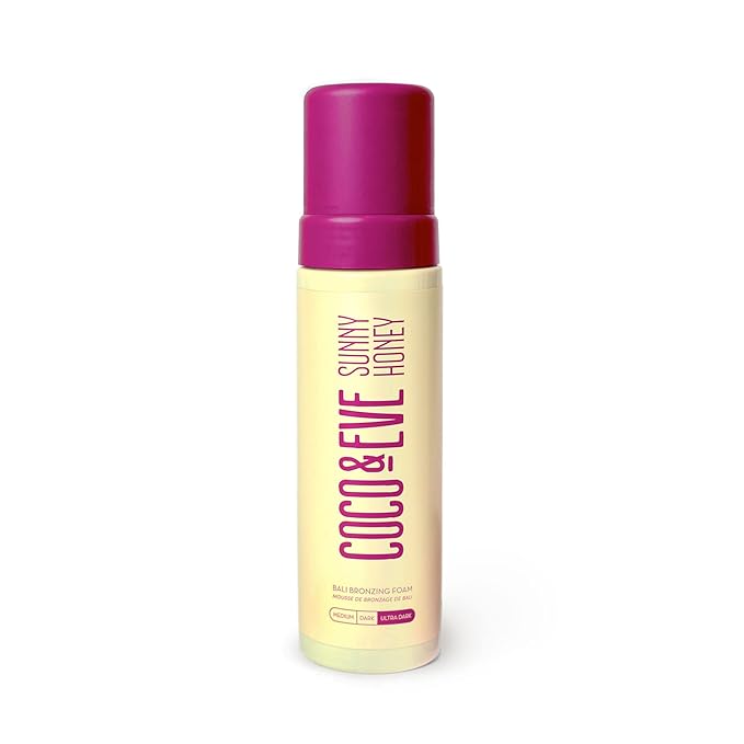 Coco & Eve Sunny Honey Bali Bronzing Self Tanner Mousse - (Ultra Dark) All Natural Sunless Tanning Mousse | Instant Self Tanning with Bronzer and Skin Moisturizer (6.7 fl oz)