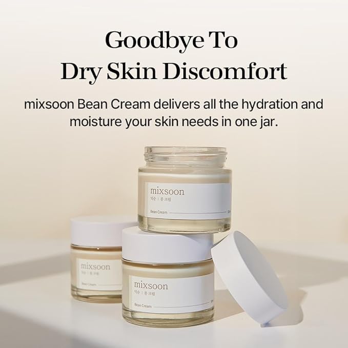 mixsoon Bean Cream-Deep Moisturizer Face Cream, Hydrating and Smoothing for Face, Fermented Soybean Extract, Lightweight Non-Sticky Finish 25ml / 0.85 fl.oz. Korean Glass Skin Care