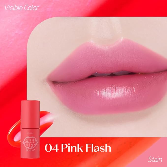 ETUDE Dear Darling Peel Off Lip Stain (Pink Flash) – Teen girl gifts, Hydrating Hydrogel Tint, Fruity scent, Long Lasting & Waterproof, High Pigment, Easy Peel Off, All‑Day Color Lip Tattoo