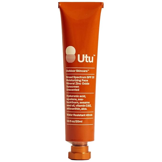 UTU - SPF30 Daily Moisturizer Mineral Sunscreen | Hyaluronic Acid, Squalane, Vitamin C+E | Clean, Reef Safe, Cruelty Free, Broad Spectrum (20 mL | 0.6 fl oz)