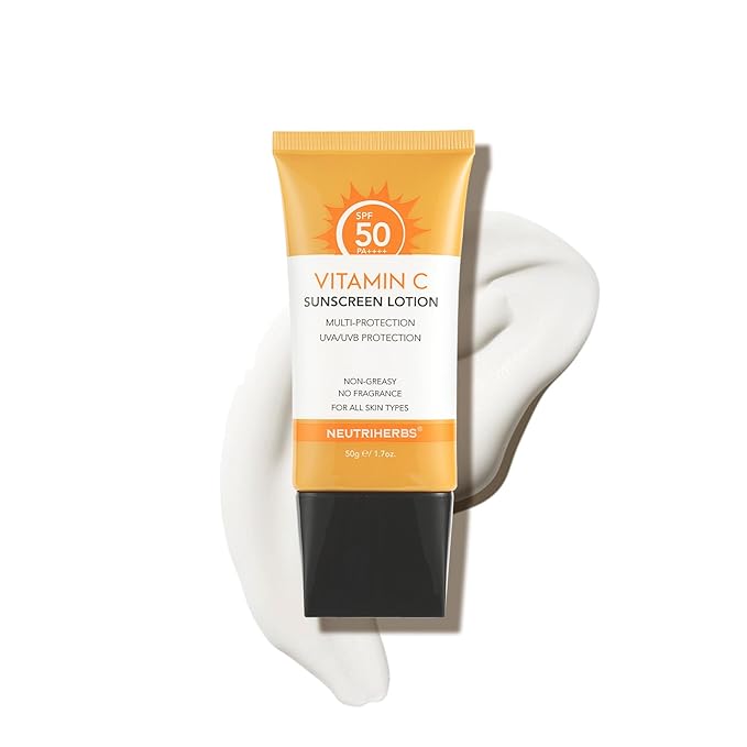 NEUTRIHERBS Sunscreen Tinted SPF 50 Face & Body PA++++ Sunblock Lotion, Broad Spectrum, Vitamin E & C Face Sunscreen