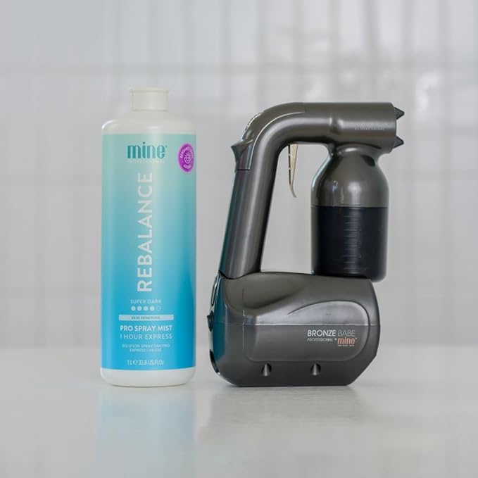 MineTan Spray Tan Solution | Rebalance - Fake Tanning Mist Best for Super Dark Bronzed Glow Skin Finish, Fast Drying, 1 Hour Express, Hydrating, Salon Professional Formula, Vegan, 33.8 Fl Oz