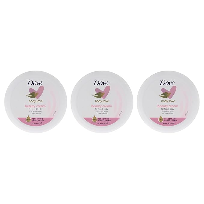 Beauty Cream - Pink by Dove for Women - 2.7 oz Cream (Pack of 3)