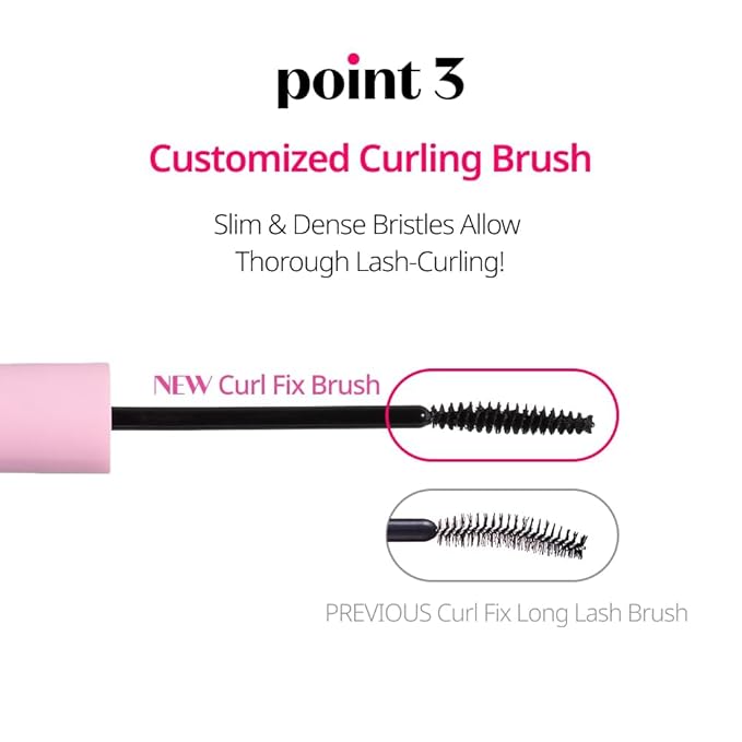 ETUDE Curl Fix Mascara, Lash Mascara, Strong Curl Up, Long-Lasting, Waterproof, Light-Weight, Korean Makeup, Beauty, Vegan Certified, Brown (0.27 Fl Oz)