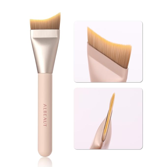 Untra-thin Flat Foundation Brush, Foundation Brush for Liquid Makeup Synthetic Bristles Base Makeup Brush for Seamless Application, Vegan & Cruelty-free P06