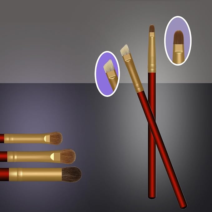 OYE A Set Of Goat Hair Makeup Brush Is More Than Just Goat Hair like Horse Hair makeup brushes and snythetic foundation brush with red handle and white goat hair as the best gift for birthday