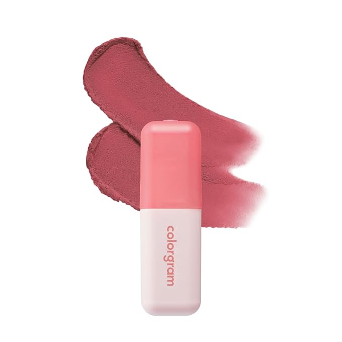 COLORGRAM NUDE BLUR TINT 06 LUCKY BERRY | K-Beauty Makeup, Soft-Focus Matte Lip Stain, 2-in-1 Lip & Cheek | Lightweight Blurring Tint for a Smooth & Airbrushed Finish, Non-Sticky Formula