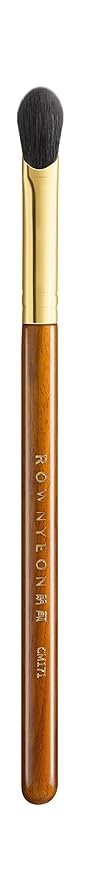 Desert Oak Series Thumb-Shaped Eyeshadow Brush （Small） - Curved Brush Head Mimics Natural Finger Contour, Premium Goat Hair & Bubinga Handle for Lid/Crease Blending (CM 171)