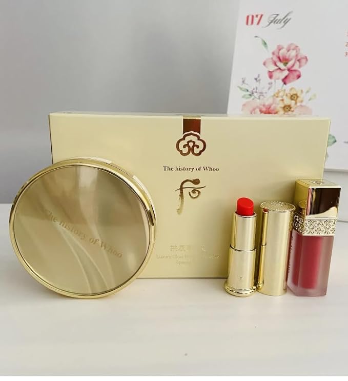 The History of Whoo Gongjinhyang Mi Luxury Glow Pressed Powder No. 21 Korea Beauty Set