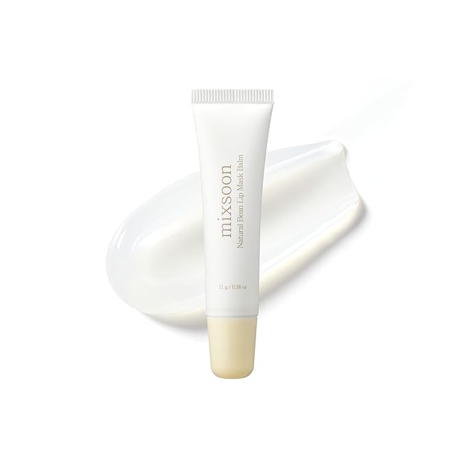 mixsoon Natural Bean Lip Mask Balm - Hydrated Lips, Softening, Fermented Bean and Shea Butter, Vegan Formula for Smooth Lip Balm 11g / 0.37 fl. oz. Korean Glass Skin Care
