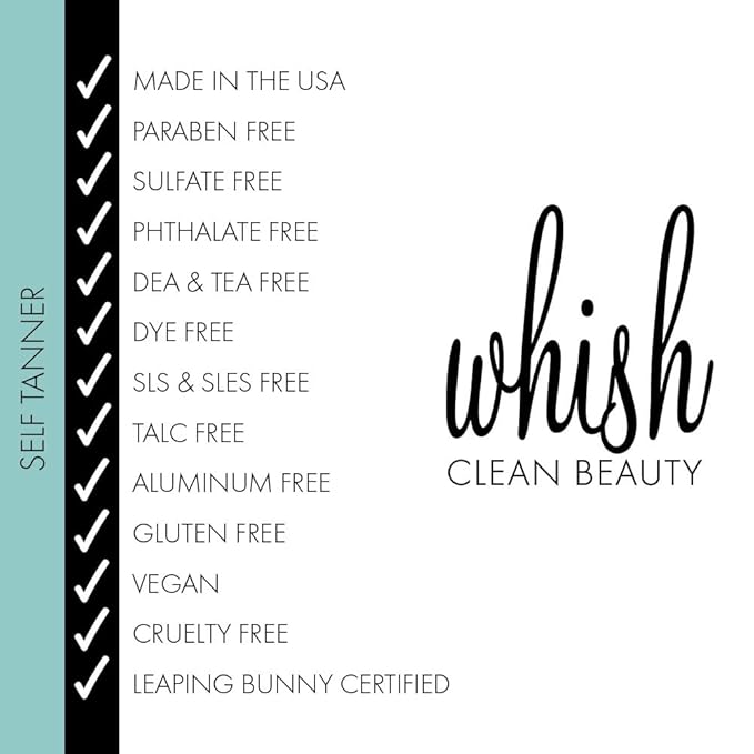 Whish Beauty Self Tanner - Sunless Tanning Lotion for Face & Body - Moisturizes with Shea Butter, Mango Butter, & Aloe - For All Skin Tones - Paraben & Sulfate Free (Sun Kissed Agave)