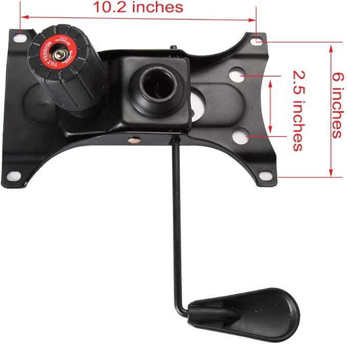 Skelang Tilt Control Mechanism Replacement, Office Chair Tilt Base Control Lift Mechanism, Swivel Base Plate Control Seat Mechanism, Mounting Hole Dimension: 10.2"×6"(L×W)