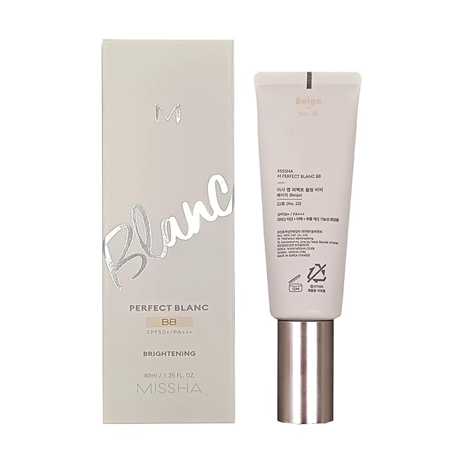 M Perfect Blanc BB Creams, SPF50+ PA+++, Flawless Coverage, Easy Application for All Skin Types BB Creams 1.35fl.oz.(NO. 22 Beige)