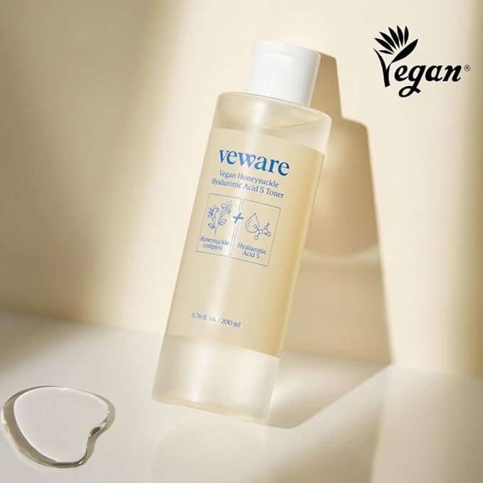 Vegan Honeysuckle Hyaluronic Acid 5 Toner - Hydrating & Soothing Toner for Sensitive Skin - Fragrance-Free, Alcohol-Free, 200ml