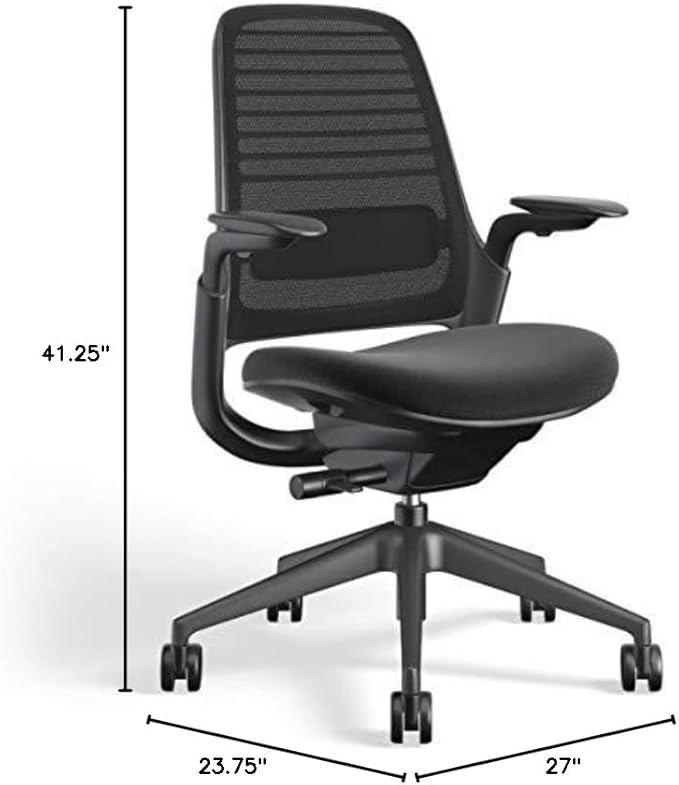 Steelcase Series 1 Work Office Chair - Licorice, Hard Floor Casters