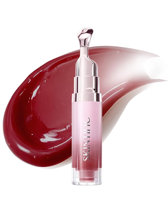 Peptide Brightening Lip Serum, Hydrating & Plumping Tinted Lip Gloss, Moisturizing Lip Balm with Polypeptides & Squalane for Glossy Sheer, Smooth Lips(11U Dusty Rose)
