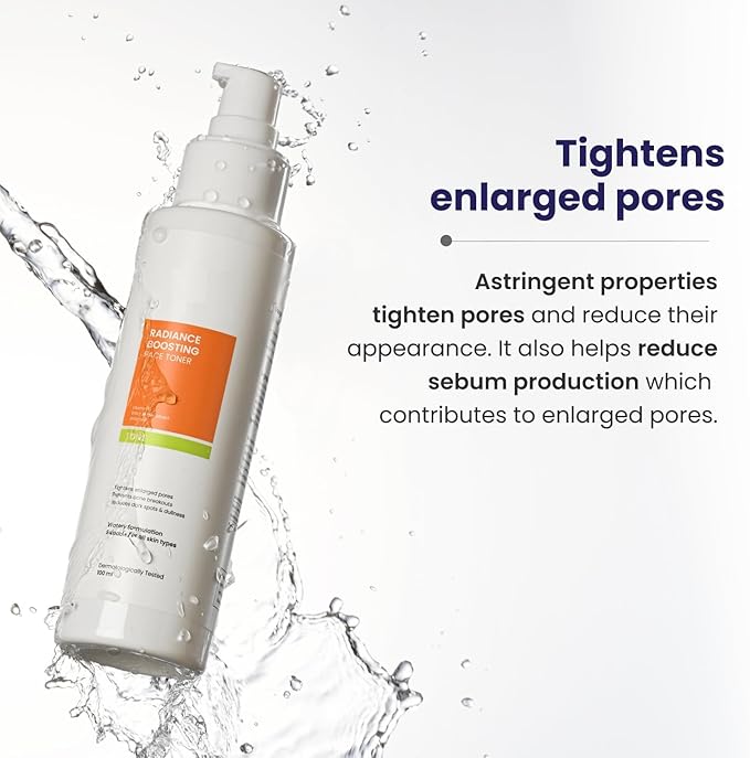 Radiance Boosting Face Toner | Vitamin C Face Toner | Alcohol-Free Face Toner | Tightens Enlarged Pores | Prevents Acne Breakouts | Reduces Dark Spots & Dullness | 100 ml