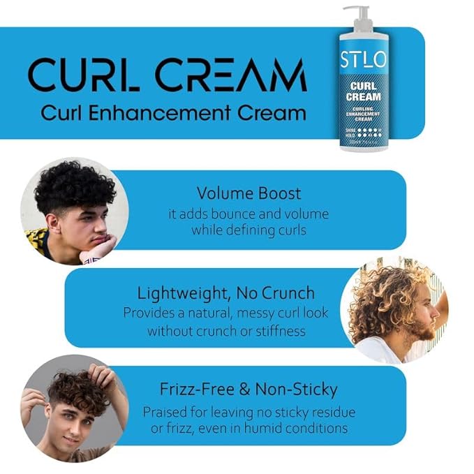 STLO Moisture Rich Curl Cream - Enhances Shine and Frizz Control - Defines Natural Curly Hair 300ml