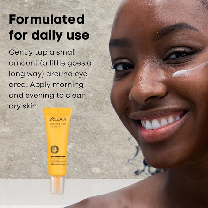 BOLDEN Bright & Firm Eye Cream & Skin Brightening Toner Bundle – Fragrance-Free Eye Cream + AHA Toner with Hyaluronic Acid | 0.5 + 8.0 fl oz