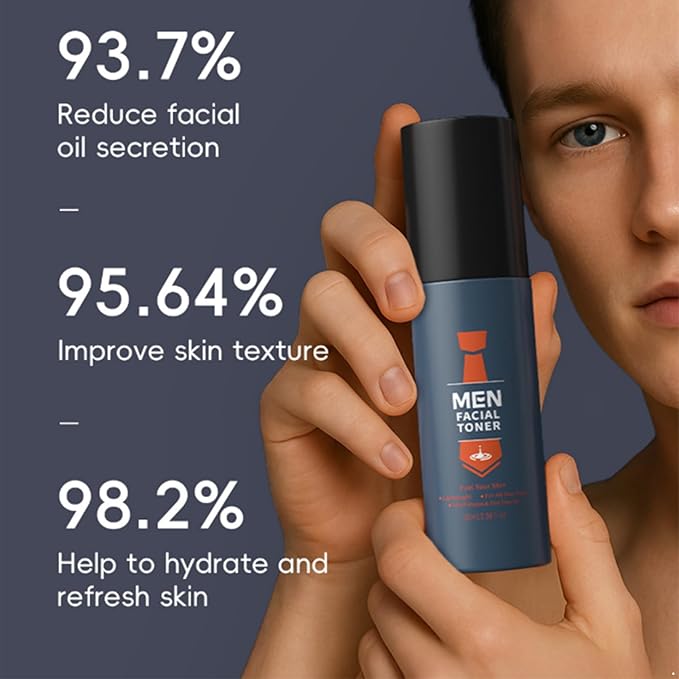 Moily Men’s Refreshing Facial Toner, 100ml Hydrating & Oil Control Formula for Daily Skin Care, Cooling Face Moisturizer for Post-shave Or Cleansing Blue One Size