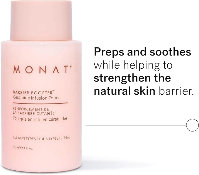 MONAT Barrier Booster™ Ceramide Infusion Toner – Hydrating, Fragrance-Free Milky Liquid for Stronger Skin Barrier, Calms Sensitivity, Preps & Soothes Face for Radiant Complexion – 120 ml / 4 fl oz