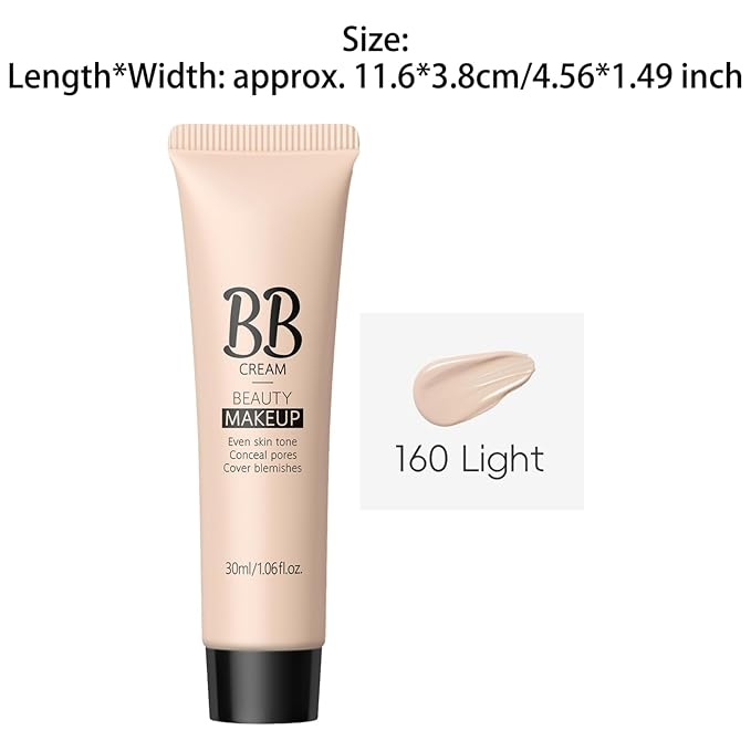 Natural Look BB Cream For All Skin Types Daily Wear Oil Free Tinted Moisturizer Lightweight Hydrating Formula Provides Buildable Sheer Coverage Light Nude One Size