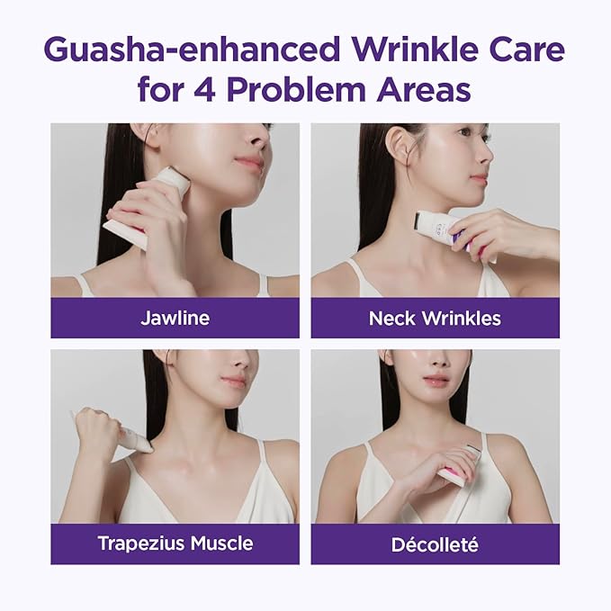 CKD Gua Sha Neck Cream Filltocshot - Advanced Anti-Aging Neck Firming Cream with Massage Roller. Visibly Reduces Wrinkles, Lifts & Tightens Sagging Skin, Boosts Elasticity, Korean Skincare, 1.69 fl oz