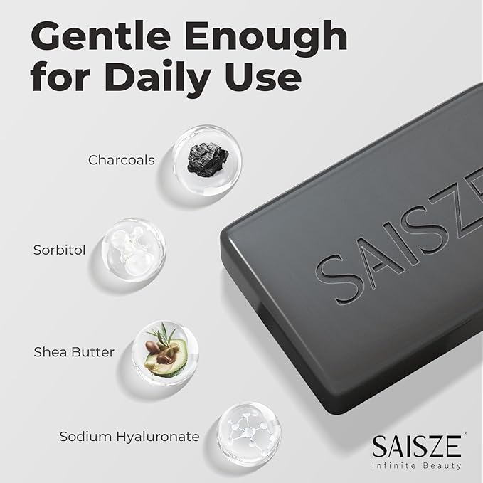 Activated Charcoal Soap Bar for Acne and Oil Skin, Natural Black Soap for Face and Body Paraben and Sulfate-Free, 8 Ounce