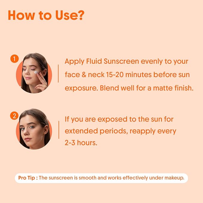 Aravi Organic Oil-Free Fluid Sunscreen SPF 50 PA++++ | (In-Vivo) Dermatologically Tested | Ultra-Light,No White Cast | Broad Spectrum Protection | Hyaluronic Acid & Vitamin C - 1.6 FL Oz / 50ml