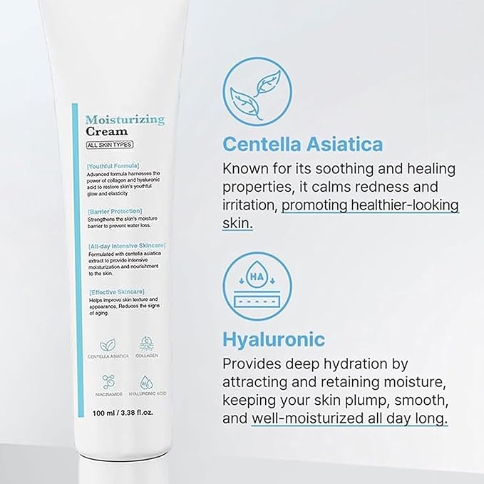 Youthful Moisturizing Cream, Centella Moisturizer, Barrier Protection, Youthful Moisturizing Cream, Facial Cream, For All Types (2pcs)