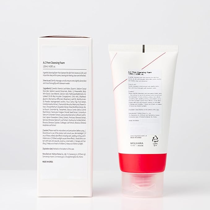 A.C Pore Cleansing Foam | Korean Skincare Face Wash (120ml/4.05 fl. oz.)