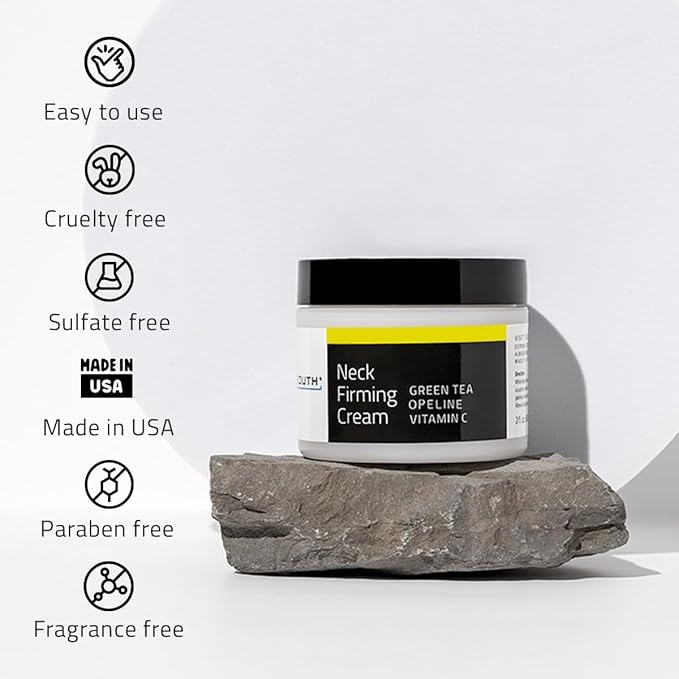 YEOUTH Neck Cream with Vitamin C, Skin Firming Moisturizer for Women and Men, Face and Neck Firming Cream Targets Double Chin, Décolletage, and Chest 4oz