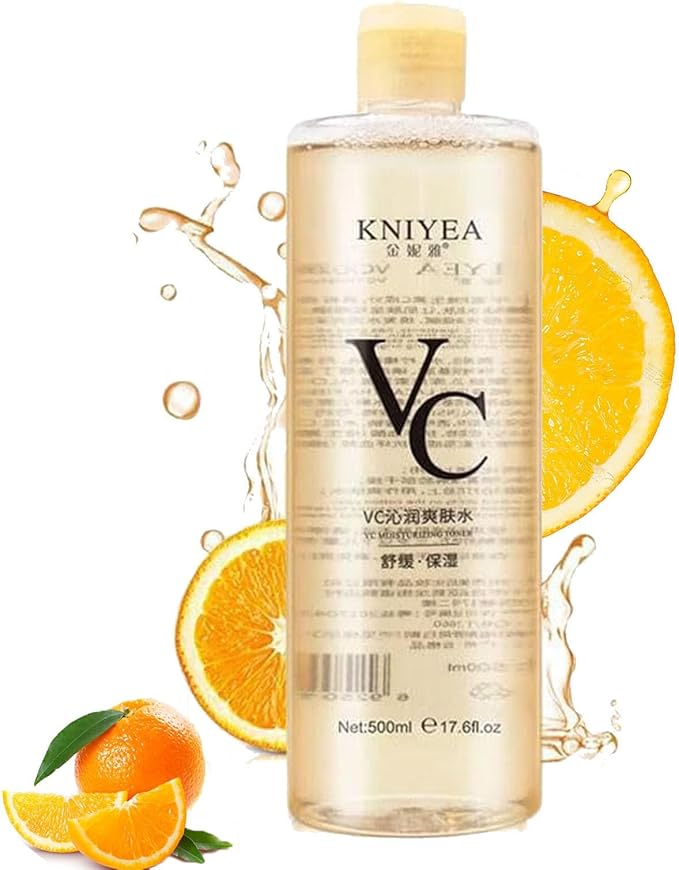 VC Toner Korean, 500 ml (17.6 fl oz)- Kniyea VC Toner Intensive 𝐖𝐡𝐢𝐭𝐞𝐧𝐢𝐧𝐠, Hydrating with Hyaluronic & Centella Asiatica– Minimizes Pores & Soothes Dry (500ml)