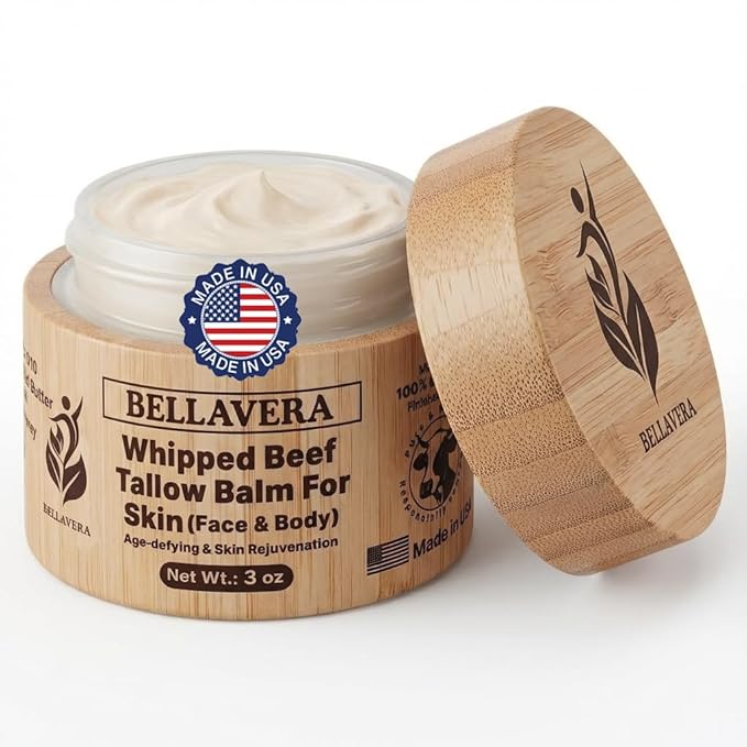 Whipped Tallow and Honey Balm for Face & Body – Manuka honey and Grass Fed Beef Tallow Face Moisturizer – Anti Wrinkle & Anti Aging Cream – Cebo de Res – Made in USA -With Frankincense -3 oz