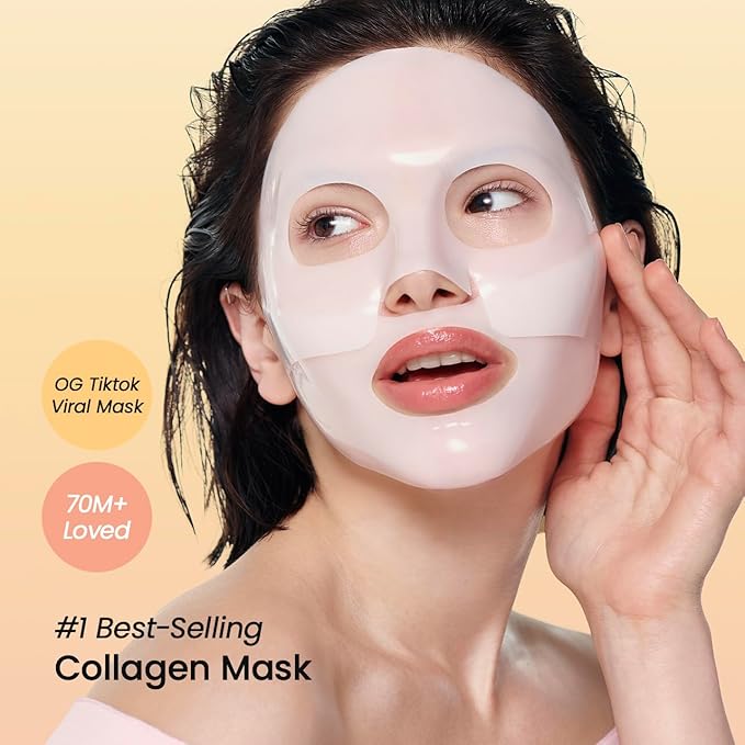 BIODANCE Collagen Pink Glow Trio: Collagen Real Deep Mask & Toner Pads & Peptide Serum for Plumping Hydration, Firming, Korean Skin Care, Skin Care Set