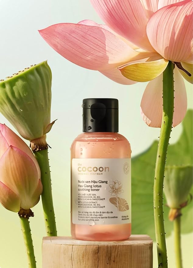 Cocoon Lotus Soothing Face Toner with Madecassoside & Vitamin B5, B12 for Sensitive Skin, Dry Skin, Helps Calming Skin, Refreshing, Hydrating, Purifying, Vegan & Cruelty-Free, Face Skincare Gift