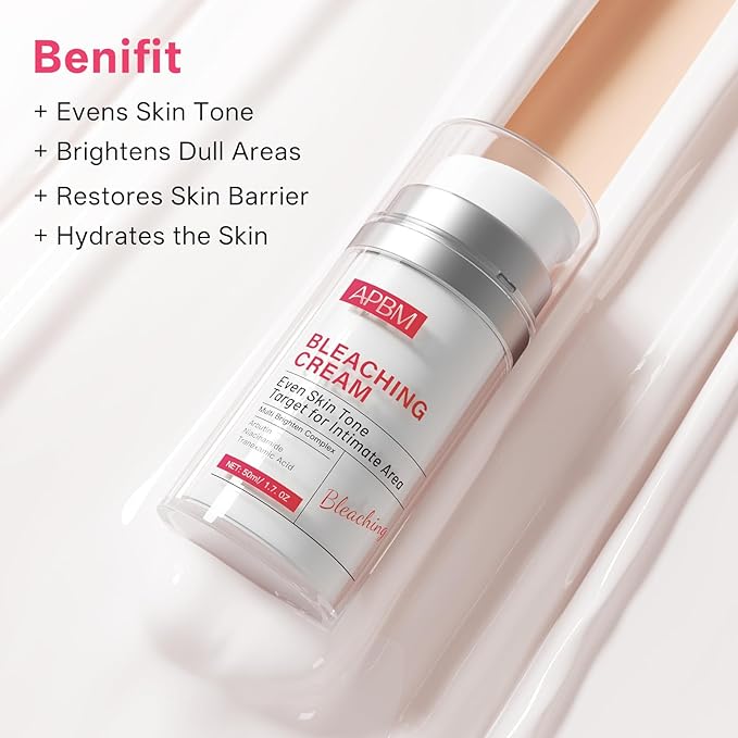 APBM Skin Lightening Cream for Intimate Area with Niacinamide, Arbutin, Tranexamic Acid and Vitamin C, Even Skin Tone for Body, Underarm, Knees, Elbows, Inner Thigh, Bikini Areas, 1.7 fl.oz