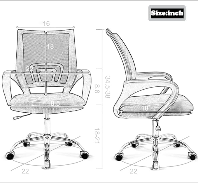 Office Chair Ergonomic Cheap Desk Chair Mesh Executive Computer Chair with Arms for Back Pain, Set of 2
