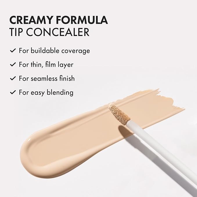 LUNA Long-Lasting Tip Concealer Cover-Fit (#04 Sand) Full Coverage, for Under Eye Dark Circles, Fine Lines, Redness & Discoloration, Korean Makeup 0.26 Fl Oz